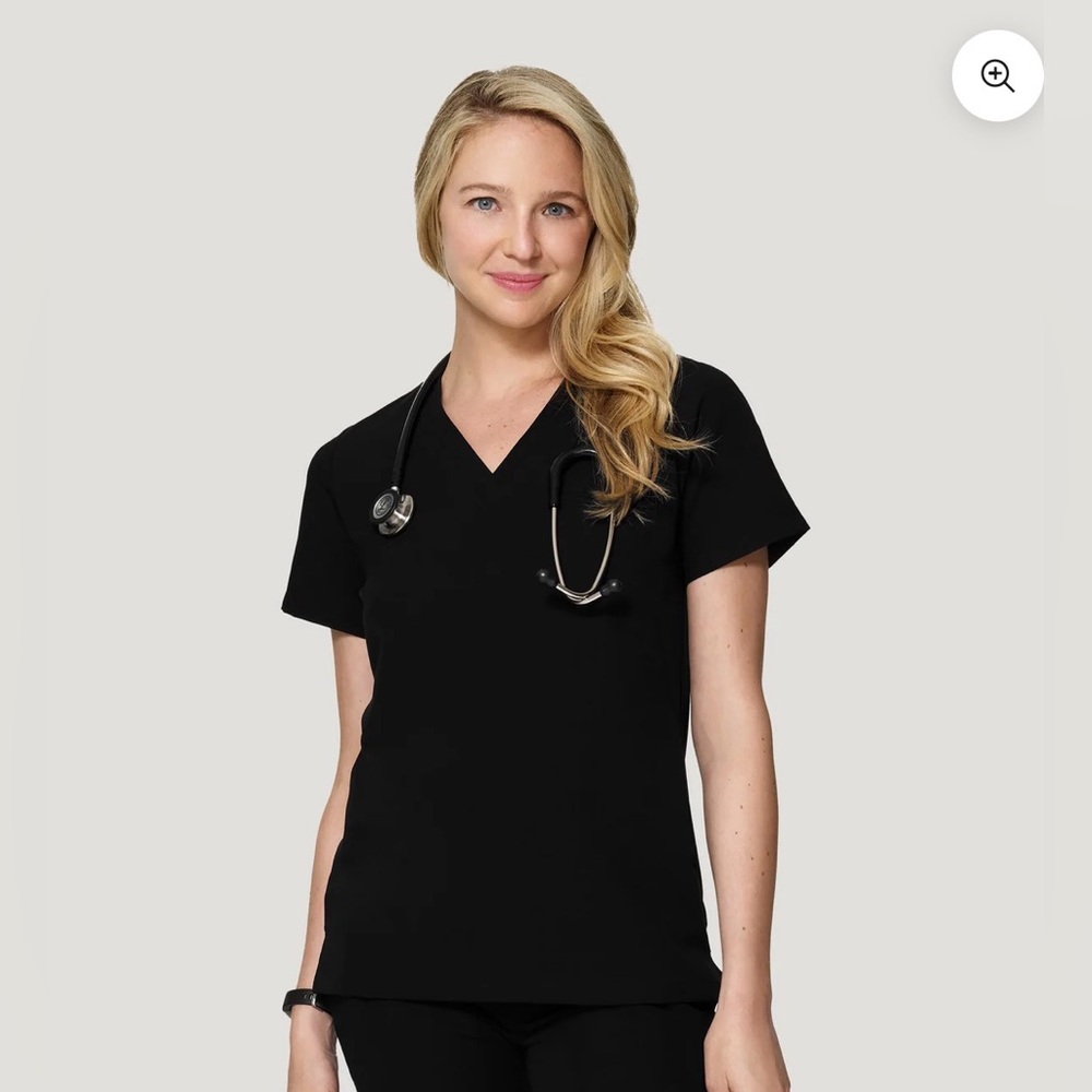 Mandala Scrub Top - black